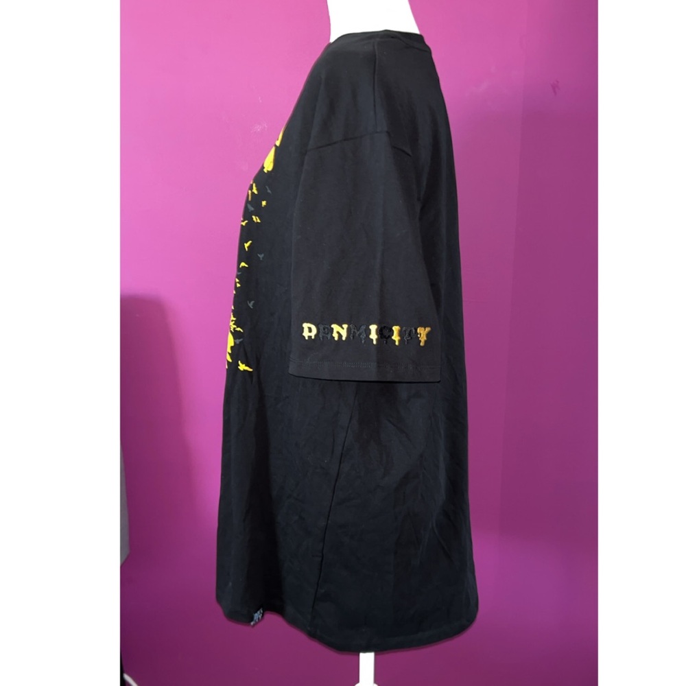 MENS DENIMiCITY Black T-Shirt with Yellow Spade Design - Picture 4 of 6